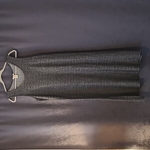 Matty M Midi Causal Heathered Gray Dress,Large